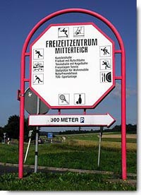 Hinweis auf das Freizeitzentrum Mitterteich